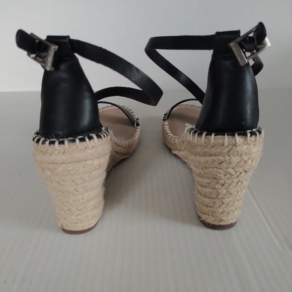 Charles by Charles David. Black Natural Nola Wedge Sandals 10M - Picture 3 of 12